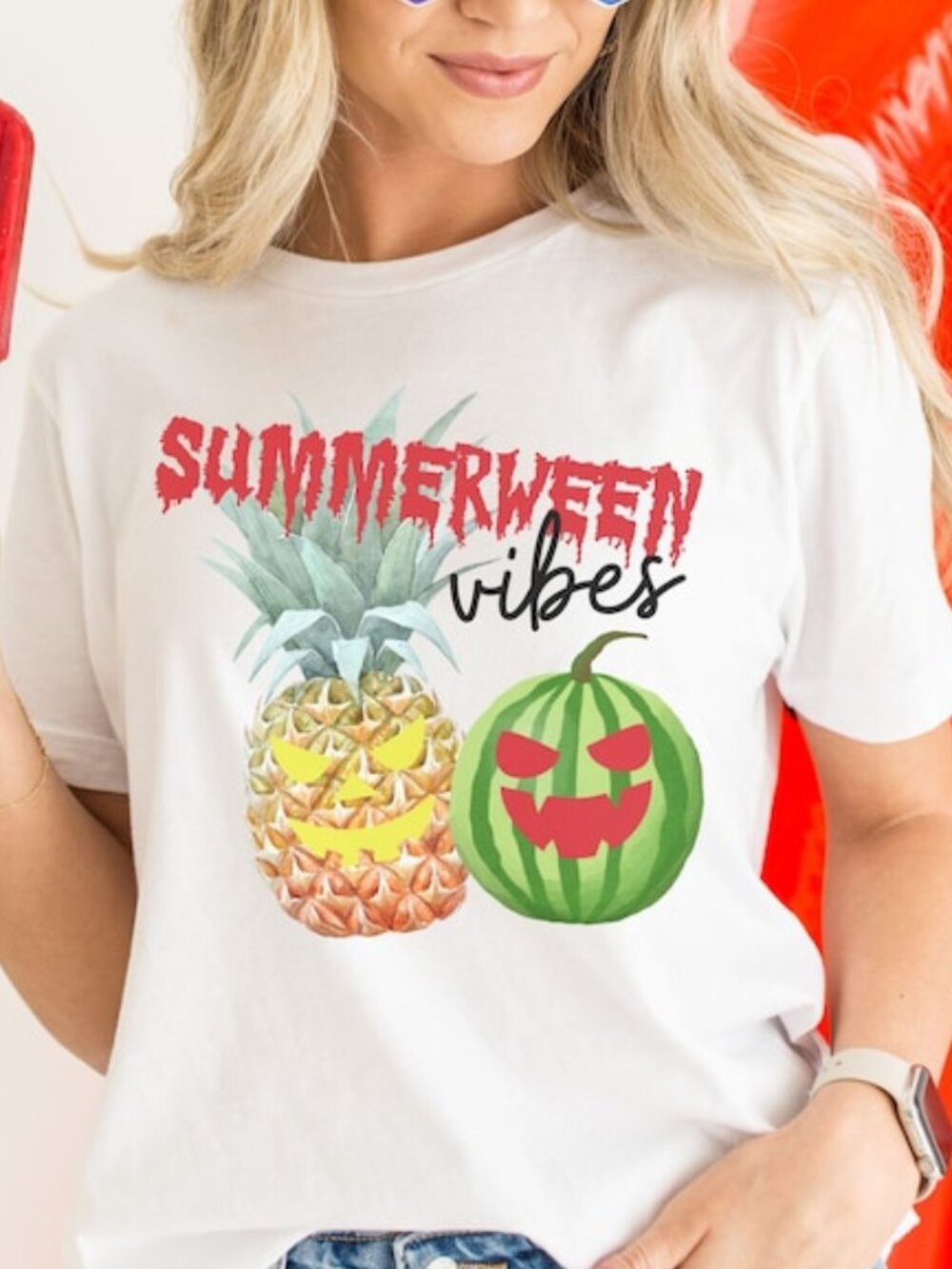 Spooky Summer Shirt Pineapple Watermelon Tee
